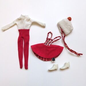 Vtg 60s Barbie‎ Skipper #1908 Skating Fun Clothing Outfit - Bodysuit Skirt Hat